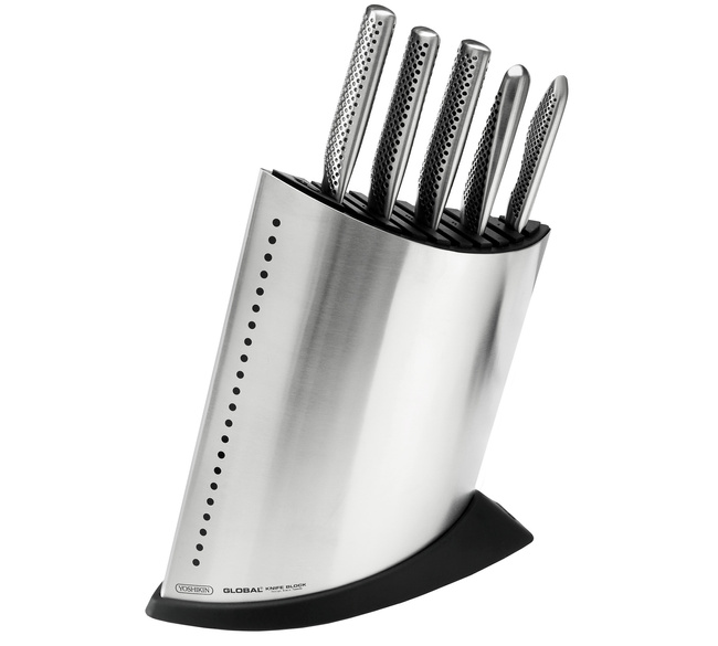Komplet 5 noży w stalowym bloku GKB-52 | Global