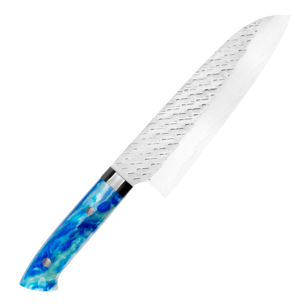 Takeshi Saji STRIX Blue Acrylic Nóż Santoku 18 cm
