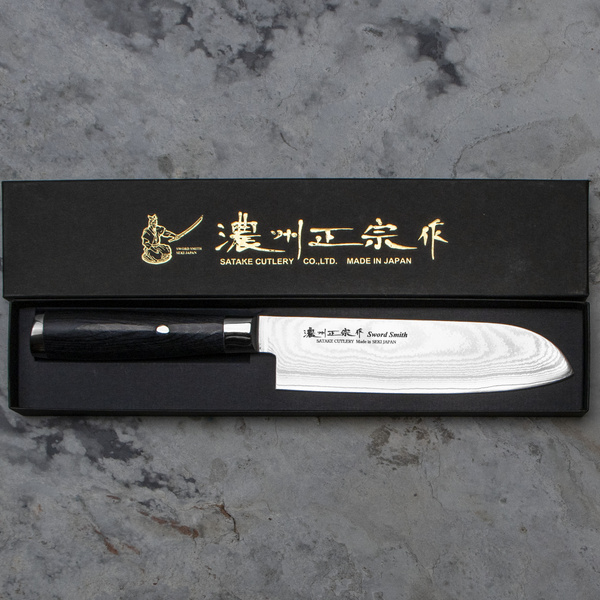 Satake Cutlery Mfg Damascus Nóż Santoku 17 cm