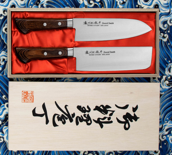 Satake Unique Shirogami Zestaw Santoku + Nakiri
