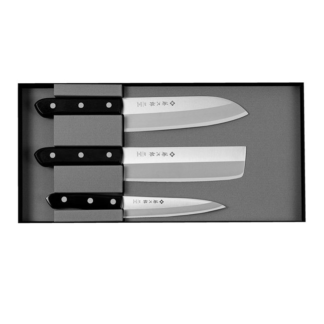 Tojiro DP3 Eco Uniwersalny 13 cm + Nakiri 16,5 cm + Santoku 17 cm
