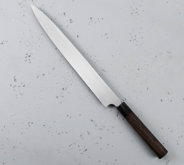Hideo Kitaoka Shirogami Satin Damascus Nóż Yanagi 30 cm