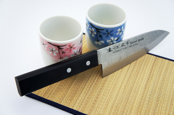 Satake Nashiji Black Pakka Nóż Deba 15,5 cm