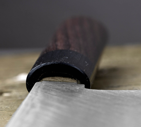 Hideo Kitaoka Shirogami Satin Damascus Nóż Usuba 16,5 cm