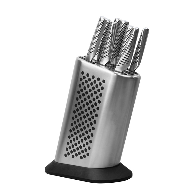 Global Zestaw noży w gładkim bloku w kropki 8 częściowy