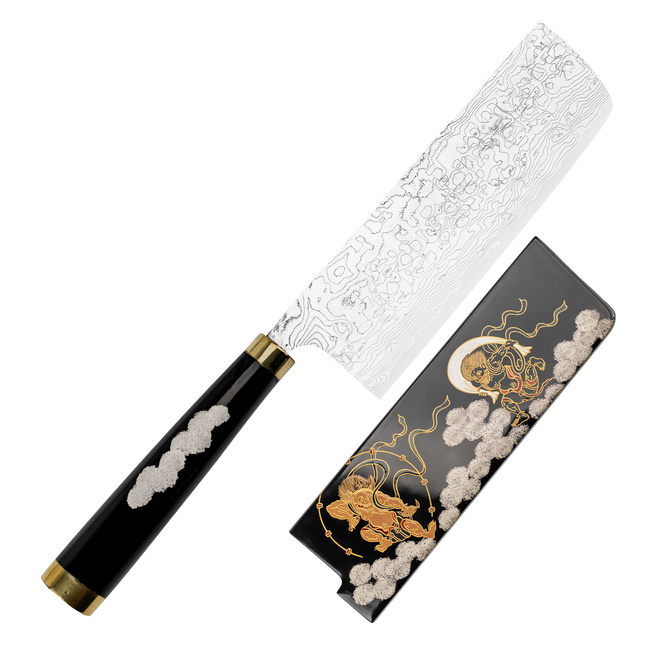 Takeshi Saji Art Fujin Raijin R-2 Nóż Nakiri 17 cm + Saya
