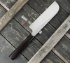 Hideo Kitaoka Shirogami Satin Damascus Nóż Kamagata Usuba 18 cm