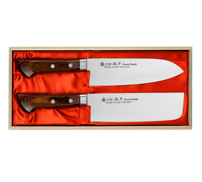 Satake Unique Shirogami Zestaw Santoku + Nakiri
