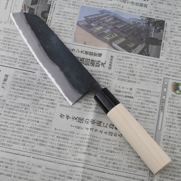 Kanetsune Aogami#2 Kurouchi Nóż Santoku 16,5 cm