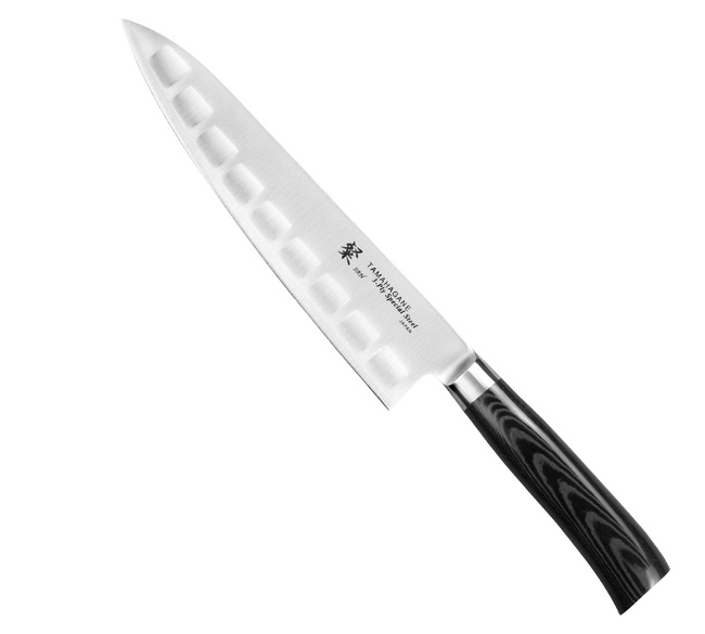 Tamahagane SAN Black VG-5 Nóż Szefa żłobiony 21 cm