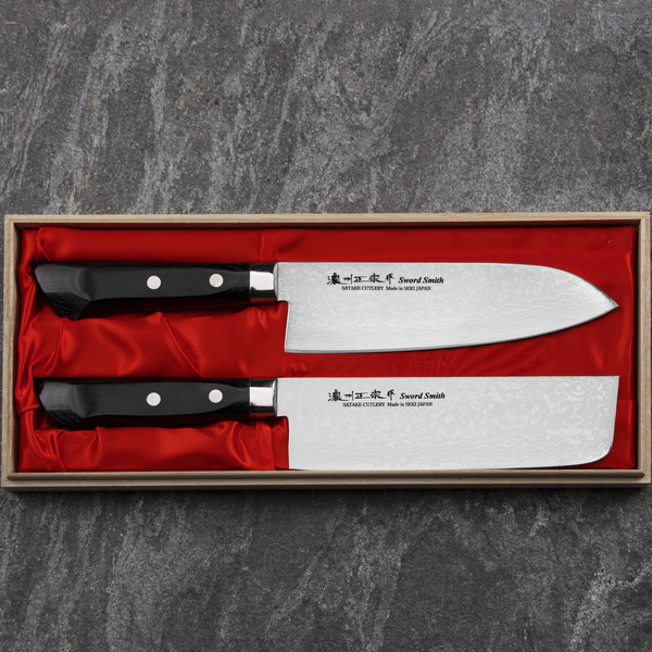 Satake Unique Sai VG-10 Zestaw Nóż Santoku +Nakiri
