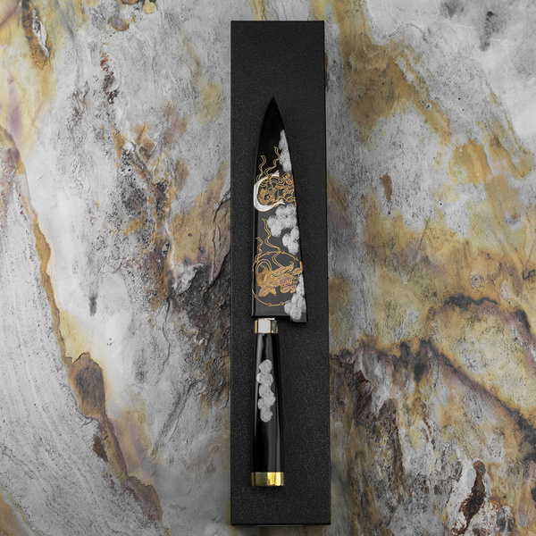 Takeshi Saji Art Fujin Raijin R-2 Nóż uniwersalny 13 cm + Saya