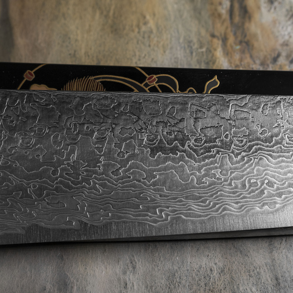 Takeshi Saji Art Fujin Raijin R-2 Nóż Santoku 18 cm + Saya