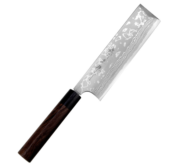 Hideo Kitaoka Shirogami Satin Damascus Nóż Usuba 18 cm