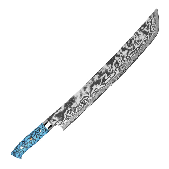 Takeshi Saji BTQ R-2 Damascus Nóż Sakimaru 39 cm