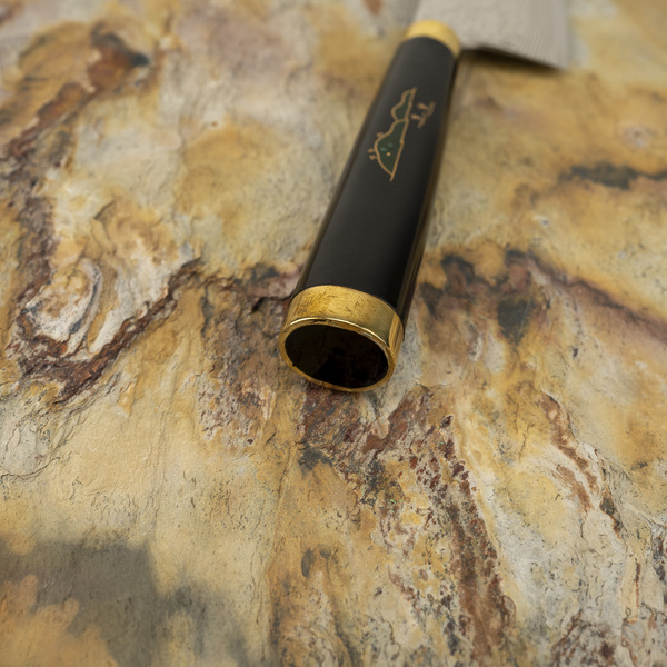 Takeshi Saji Art Fuji on Lake R-2 Nóż Santoku 18 cm + Saya