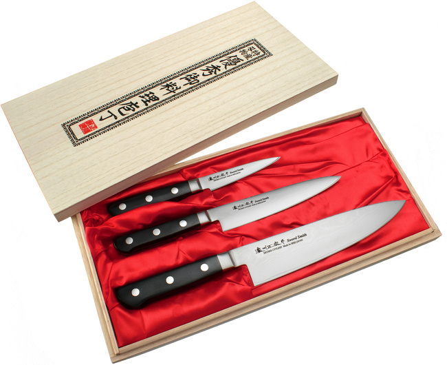 Satake Daichi Zestaw 3 noży: Szefa kuchni + uniwersalny + obierak