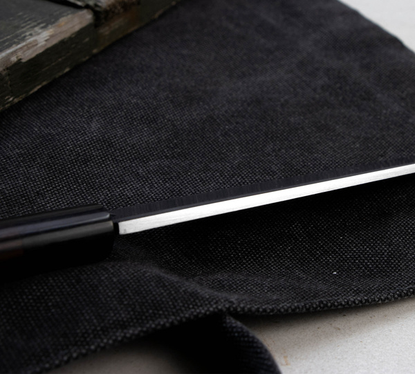 Hideo Kitaoka Shirogami Satin Damascus Nóż Yanagi Sashimi 21 cm