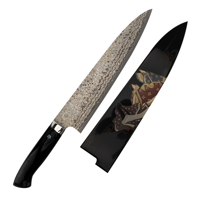 Takeshi Saji Art Black Color VG-10 Nóż Szefa kuchni 24 cm