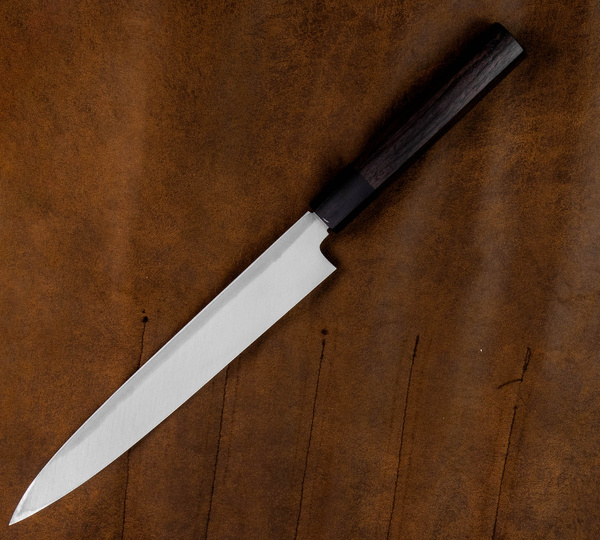 Hideo Kitaoka Shirogami Black Oktagon Nóż Yanagi 24 cm