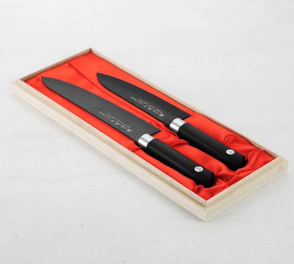 Satake Swordsmith Black Zestaw Nóż Szefa + Santoku