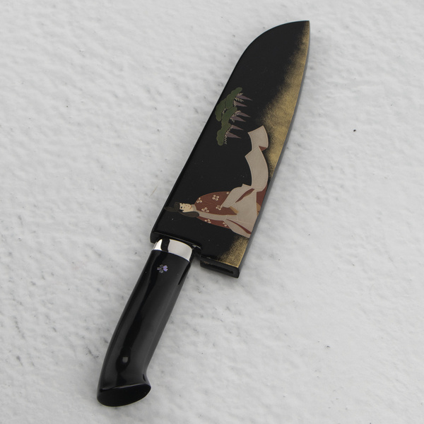 Takeshi Saji Art Black Color VG-10 Nóż Santoku 18 cm