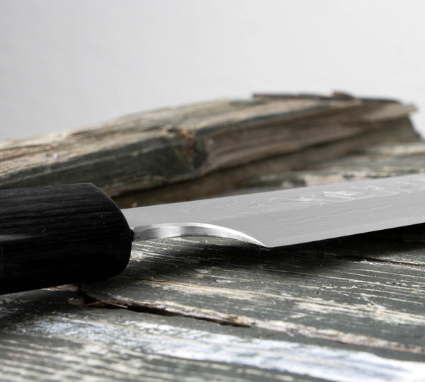 Hideo Kitaoka Shirogami Satin Nóż Kiritsuke 27 cm
