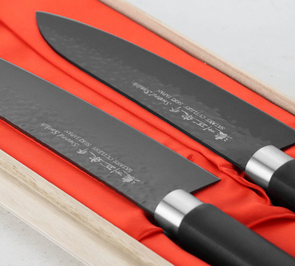 Satake Swordsmith Black Zestaw Nóż Szefa + Santoku