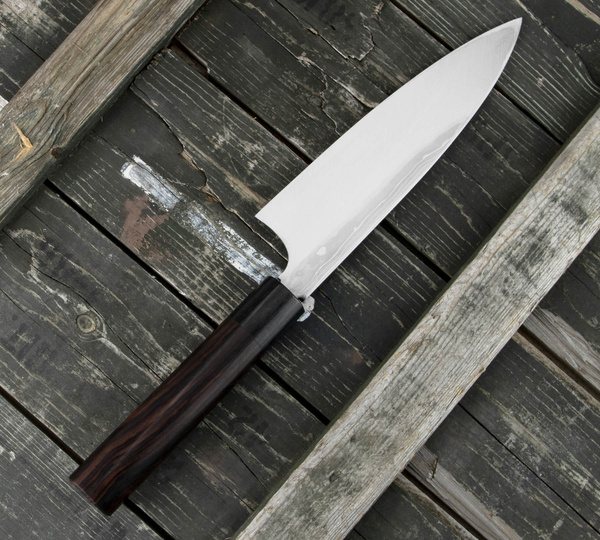 Hideo Kitaoka Shirogami Satin Damascus Nóż Funayuki 18 cm