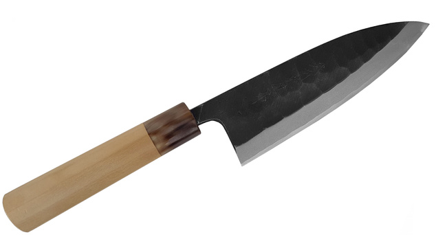 Hideo Kitaoka Nóż Shirogami Black Deba 18 cm