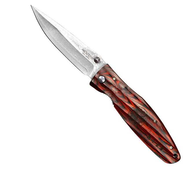 Mcusta Sengoku Red Pakka Damascus VG-10 8,6 cm