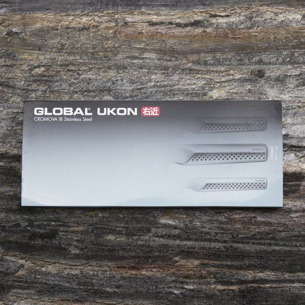 Global Ukon Zestaw Nóż Szef kuchni 20 cm + Nóż uniwersalny 15 cm + Nóż do obierania 9 cm