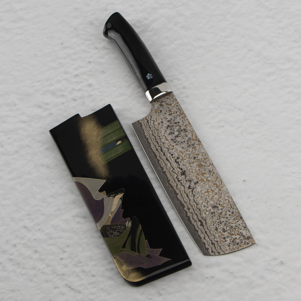 Takeshi Saji Art Black Color VG-10 Nóż Nakiri 17cm