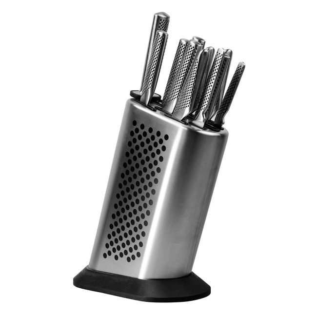 Global Zestaw noży w gładkim bloku w kropki 11 częściowy