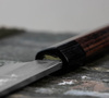 Hideo Kitaoka Shirogami Satin Damascus Nóż Yanagi Sashimi 21 cm