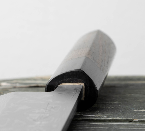 Hideo Kitaoka Shirogami Satin Damascus Nóż Miroshi Deba 21 cm