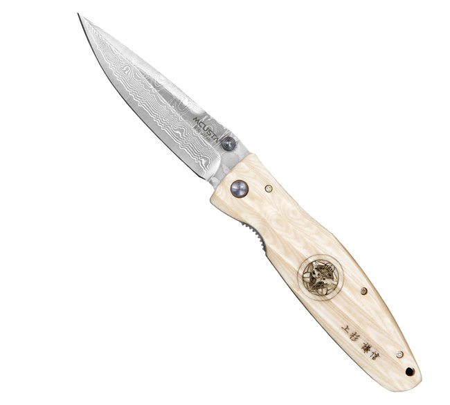 Mcusta Sengoku White Micarta Damascus VG-10 8,6 cm
