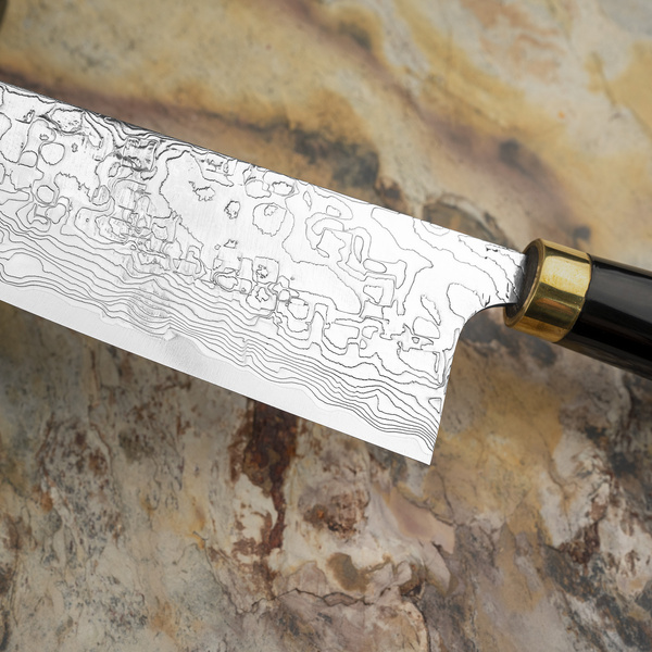 Takeshi Saji Art Tori Fuji on Lake R-2 Nóż Santoku 18 cm + Saya