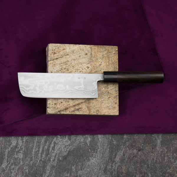 Kanetsune Zen-Bokashi Aogami#2 Nóż Nakiri 16,5 cm