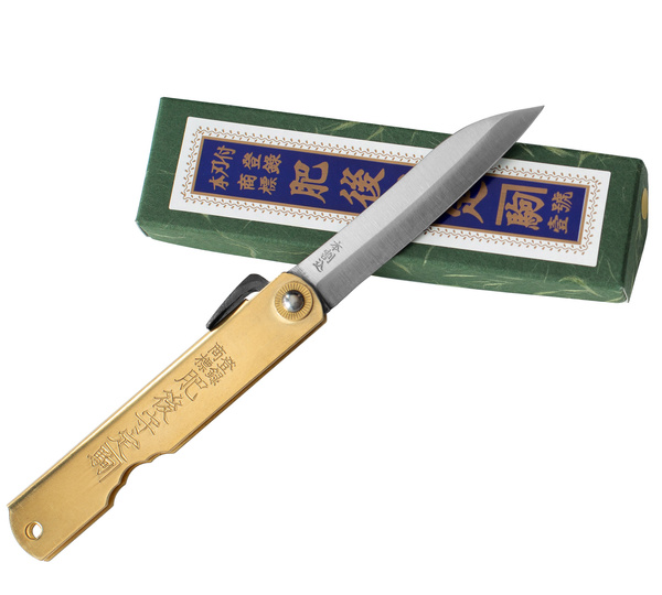 Nóż kieszonkowy Shirogami Higonokami Sasaha Brass 7,9 cm