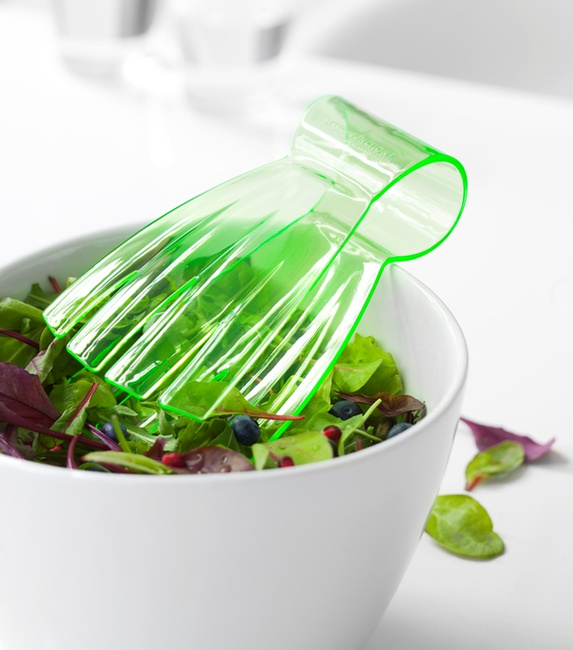Szczypce do sałaty akryl. zielone 18cm.