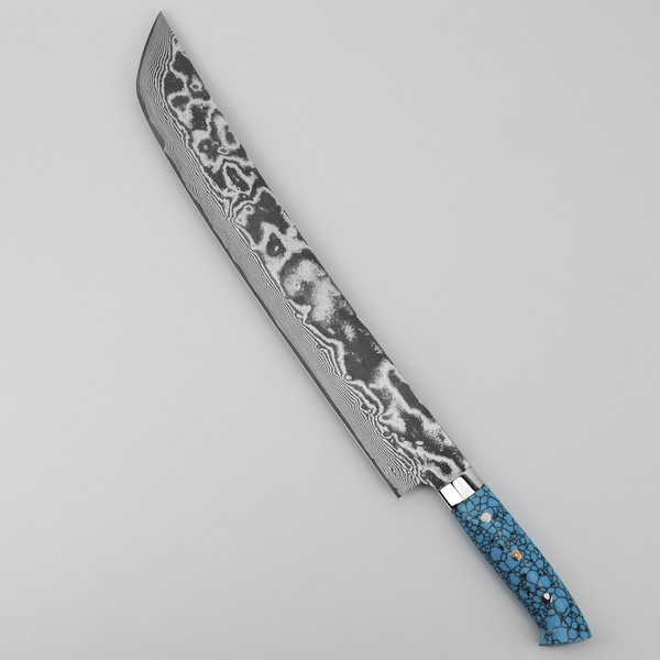 Takeshi Saji BTQ R-2 Damascus Nóż Sakimaru 39 cm