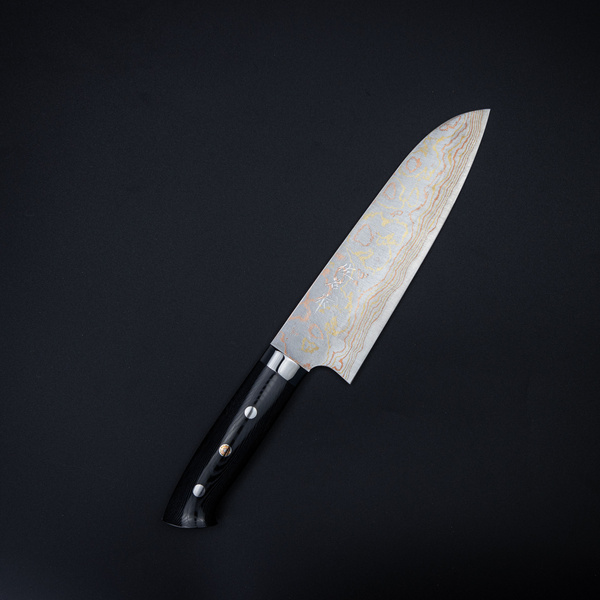 Takeshi Saji Blue Steel Nóż Santoku ręcznie kuty 18 cm