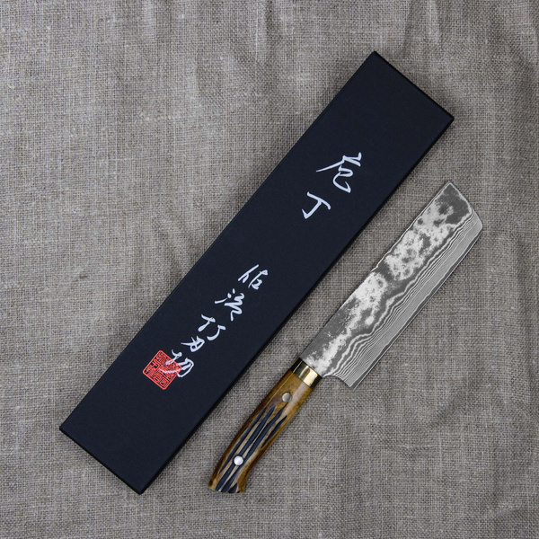 Takeshi Saji YBB Ręcznie kuty nóż Nakiri 17 cm VG-10