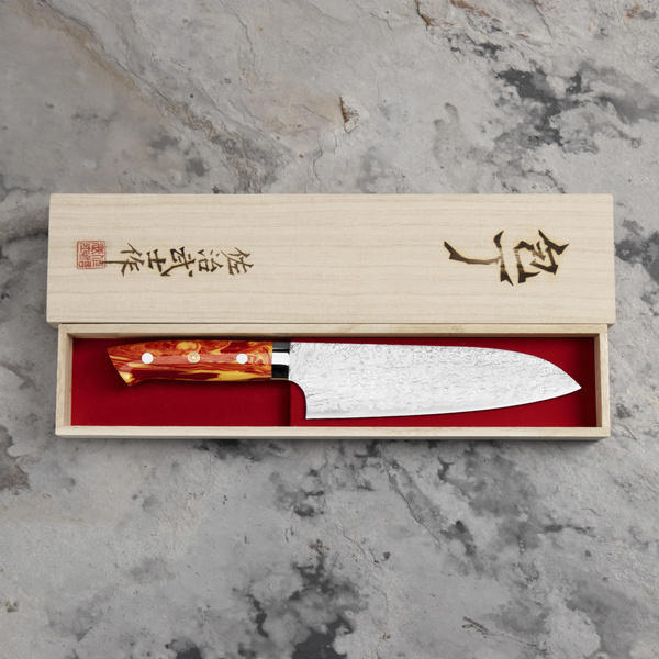 Takeshi Saji Red Turquoise R2 Nóż Santoku 18 cm LIMITED