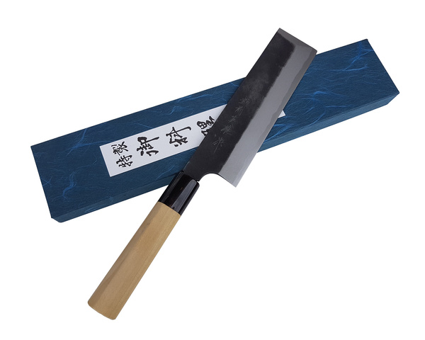 Hideo Kitaoka Nóż Shirogami Black Usuba 18 cm