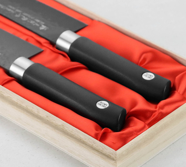 Satake Swordsmith Black Zestaw Nóż Szefa + Santoku
