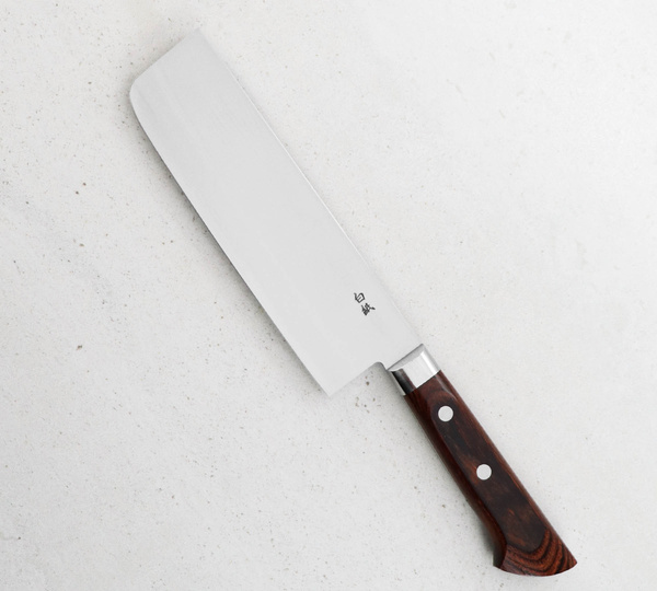 Satake Unique Shirogami Nóż Nakiri 17 cm w drewnianym pudełku