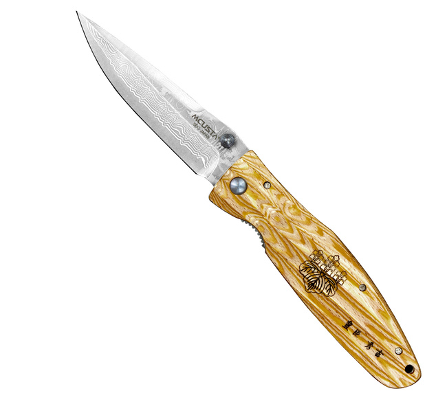 Mcusta Sengoku Yellow Pakka Damascus VG-10 8,6 cm