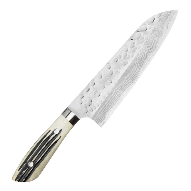 Takeshi Saji SRS-13 Jeleni róg Ręcznie kuty nóż Santoku 18 cm